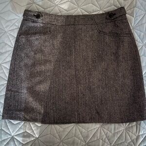 Madewell Wool Gray Herringbone Skirt